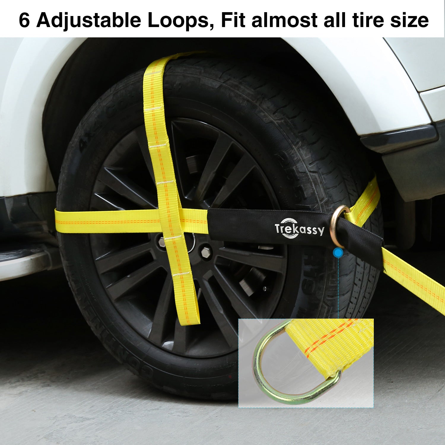 Trekassy 2" x 120" Car Tie Down Straps for Trailers with Snap Hooks