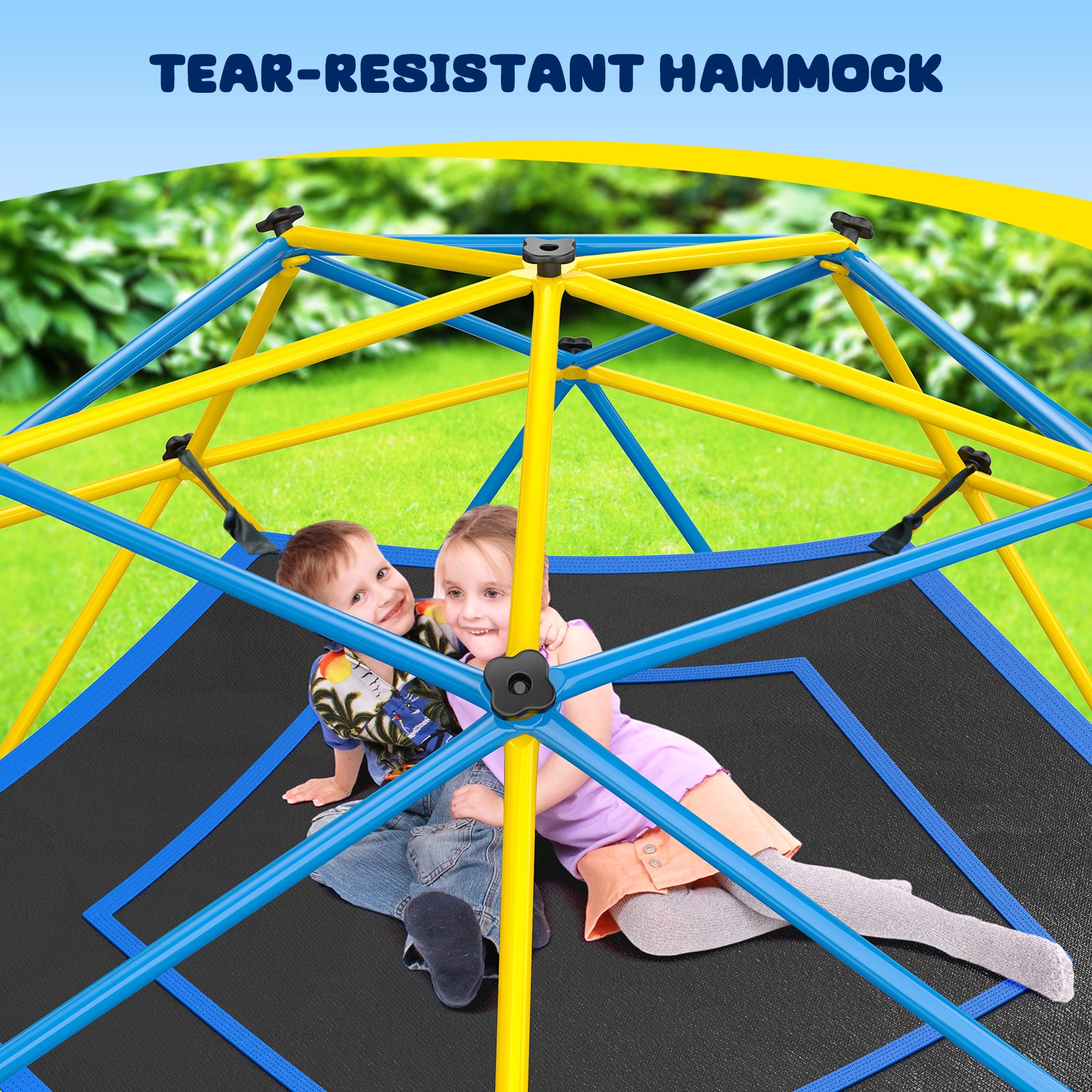 Jungle Gym, 10ft Climbing Dome with Hammock and Swing