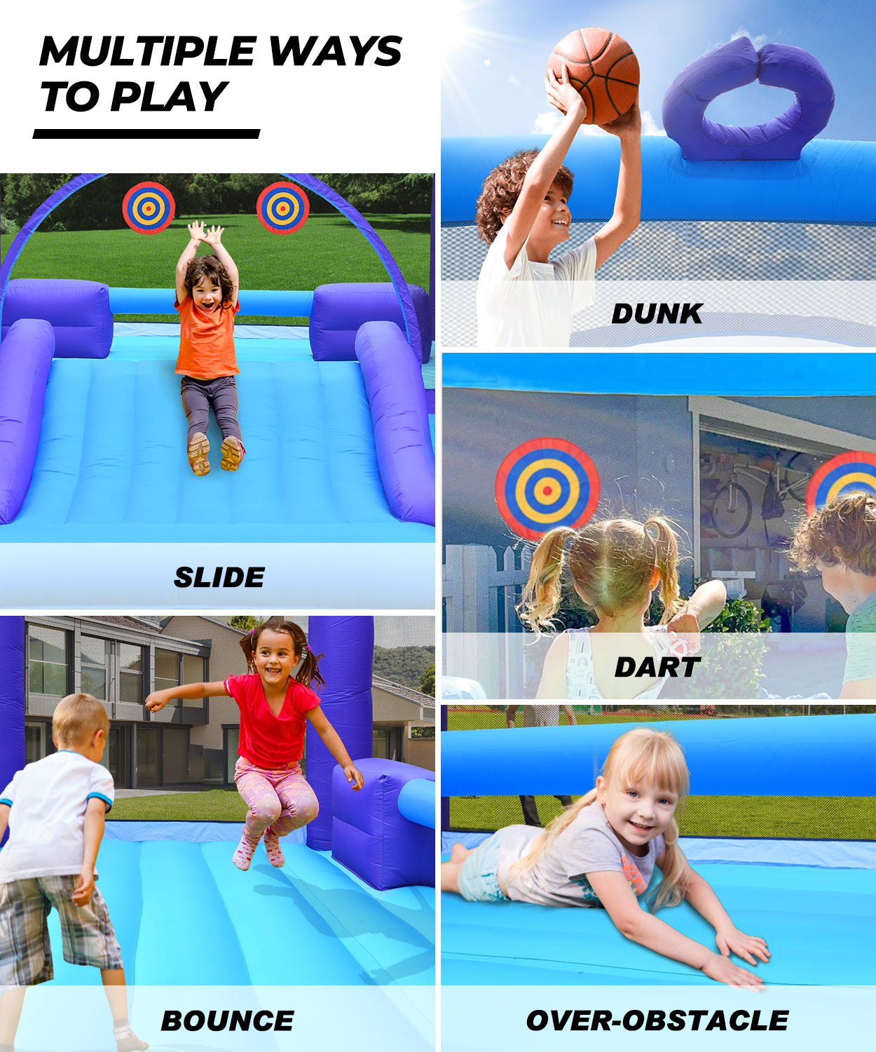 Klo Kick Bounce House for Big Kids 8-12, Inflatable Bouncy Castle 15' x 12' with Blower, Bouncer with Wider Slide