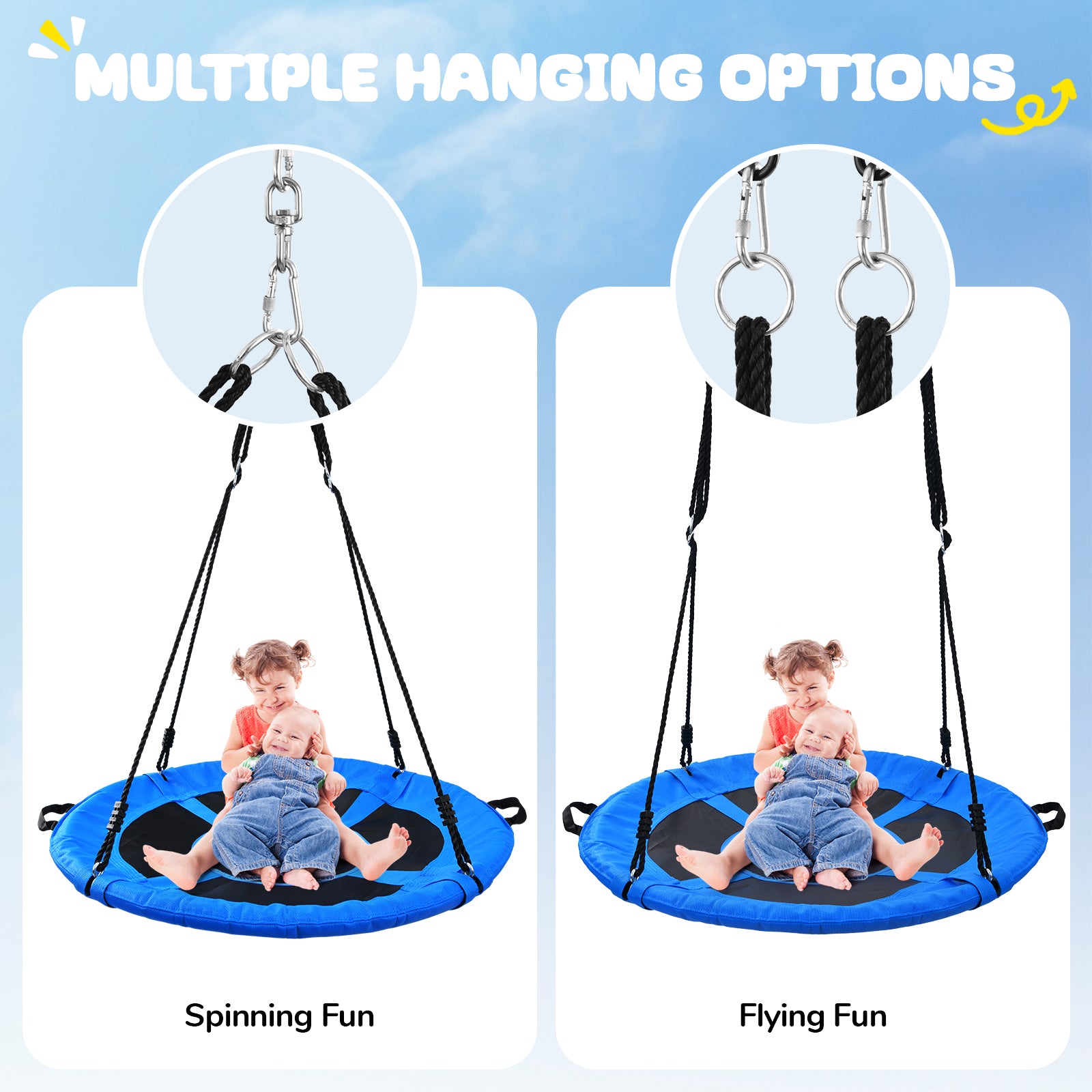 Trekassy 700lb 40" Saucer Tree Swing for Kids Adults Textilene with 2pcs Tree Hanging Straps
