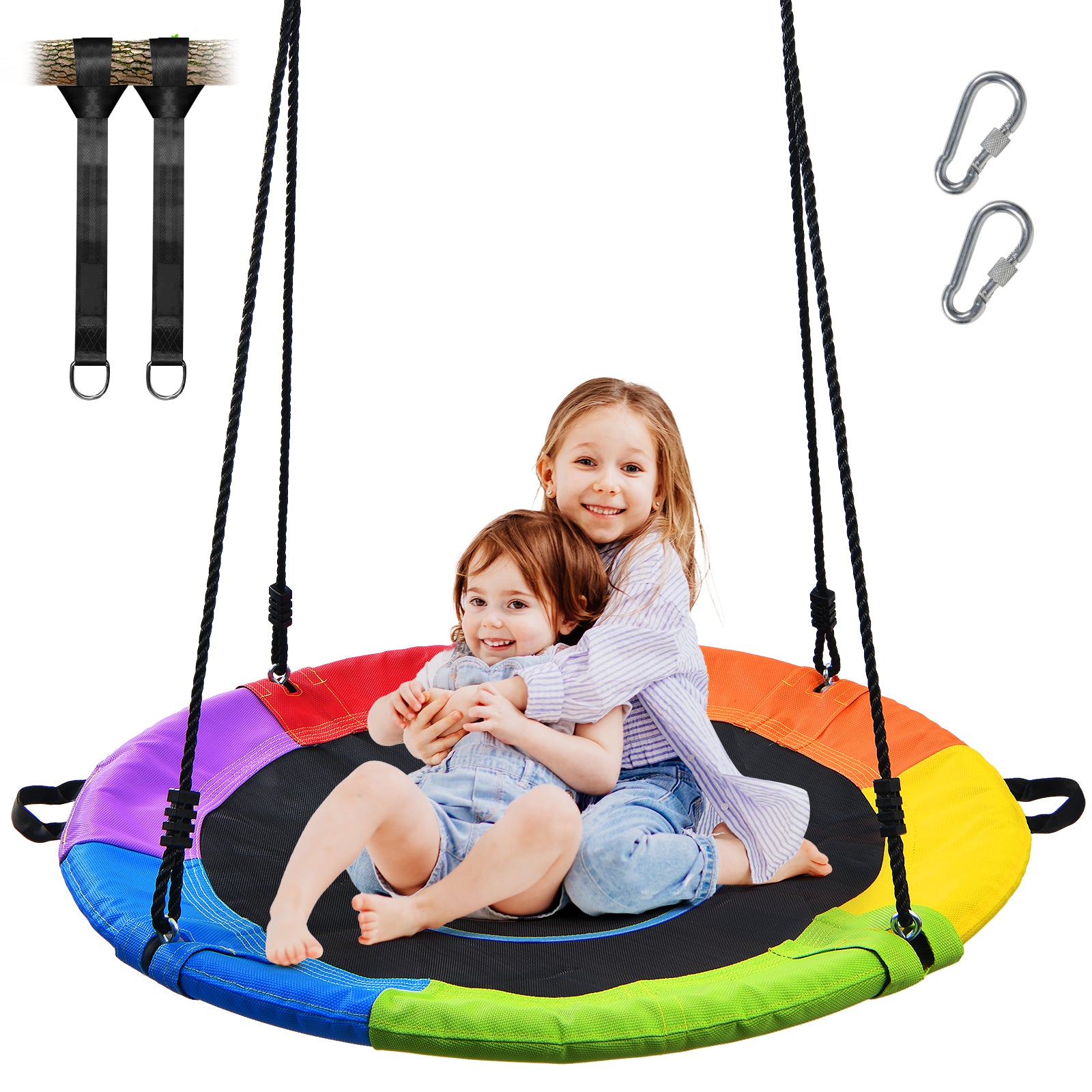 Trekassy 700lb 40" Saucer Tree Swing for Kids Adults Textilene with 2pcs Tree Hanging Straps