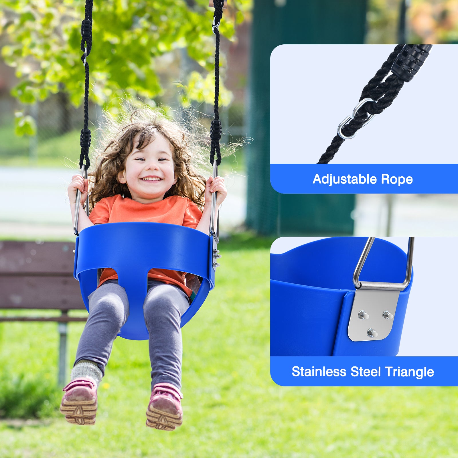 Swing Sets for Backyard with Toddler Swing, Belt Swing, Platform Swing,Swing Set Outdoor for Kids