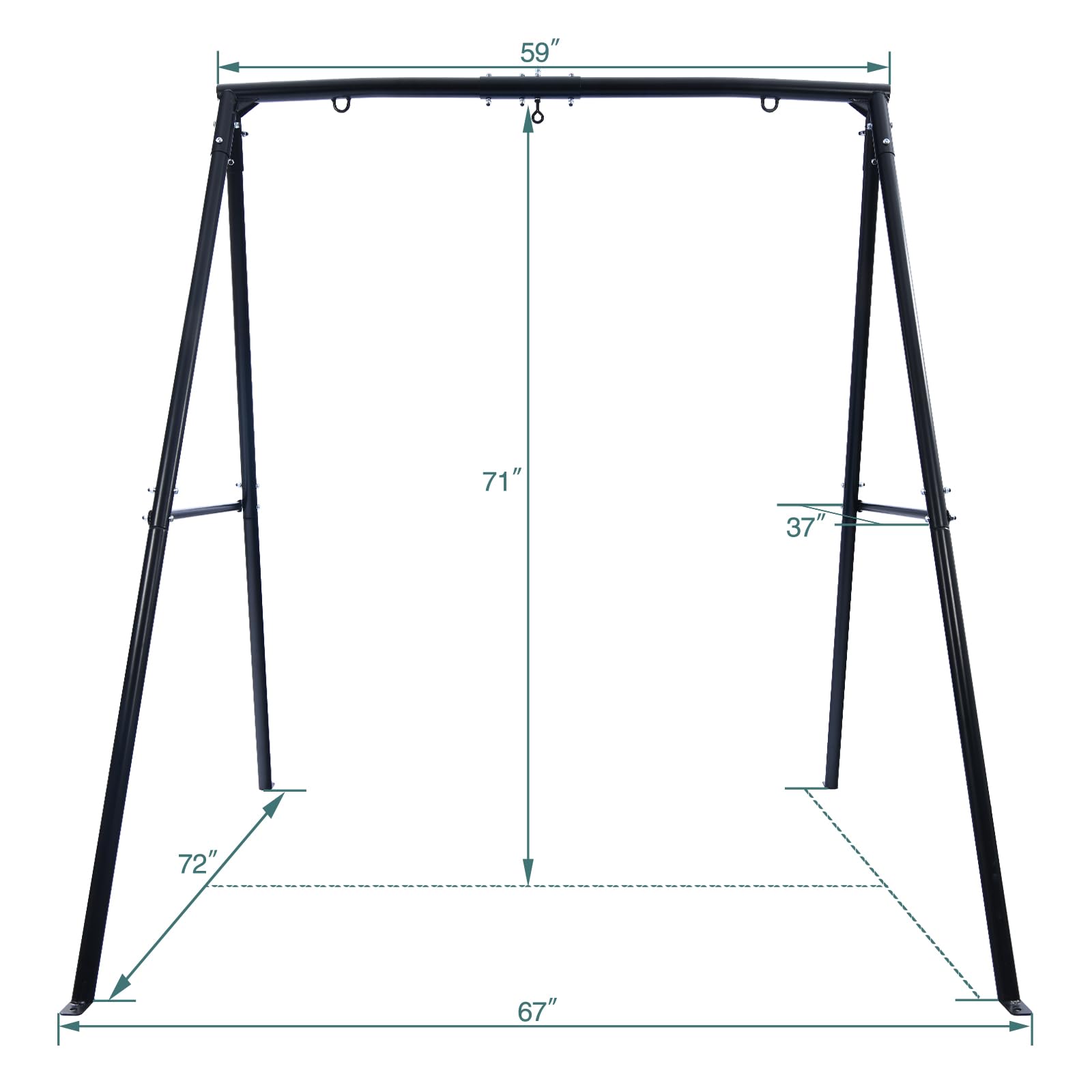 Trekassy 440lbs Swing Set with 40 Inch Saucer Tree Swing Blue