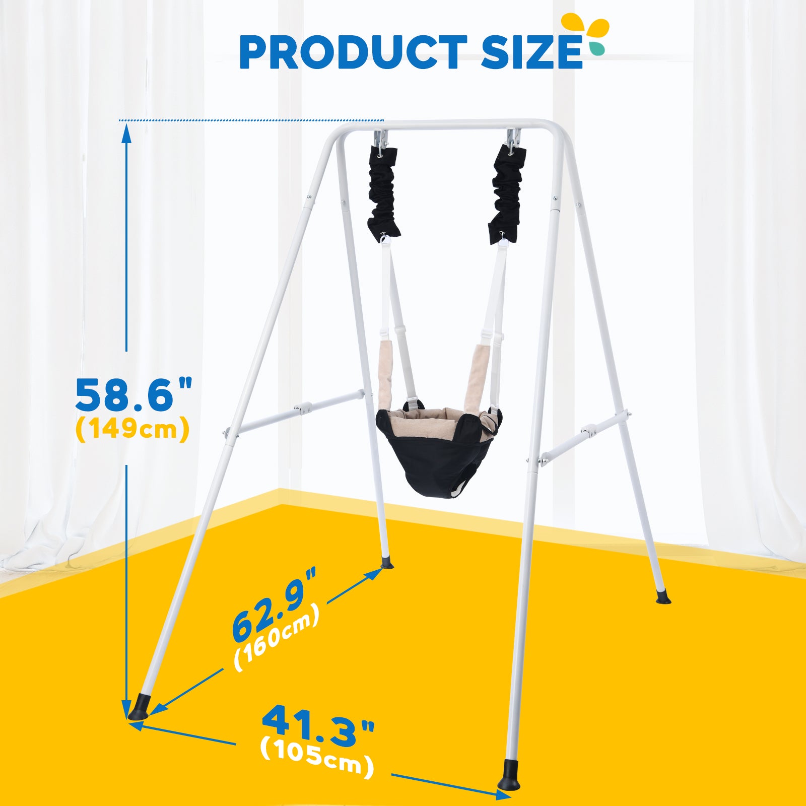 Upgraded Baby Jumper with Foldable Stand, Infant Jumper for Indoor Outdoor Play