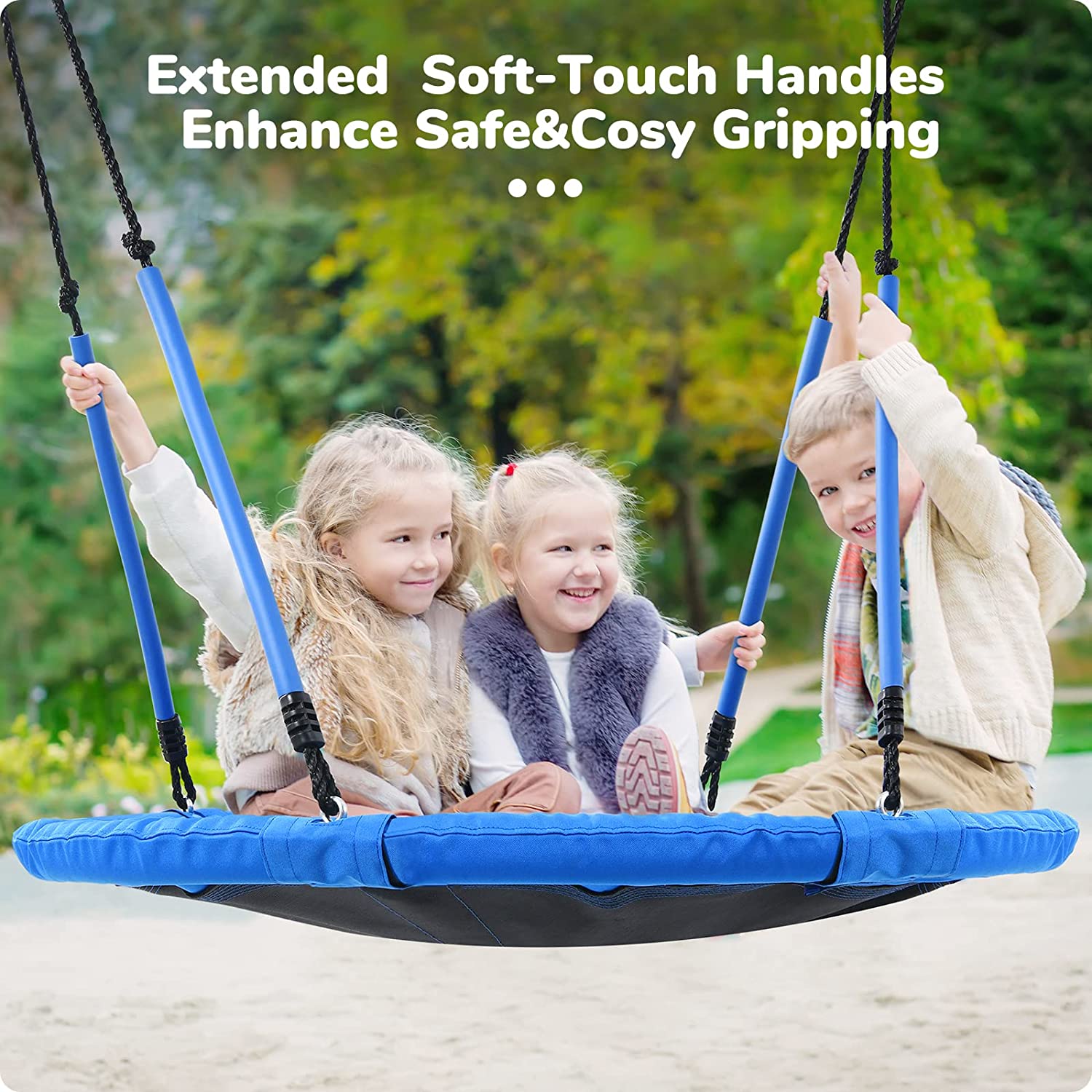 Trekassy 700lbs 40" Round Tree Swing with Handles for Kids