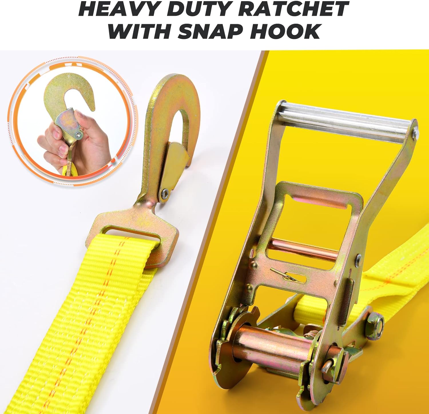 Trekassy 2”x 144” Car Tie Down Straps for Trailers Heavy Duty