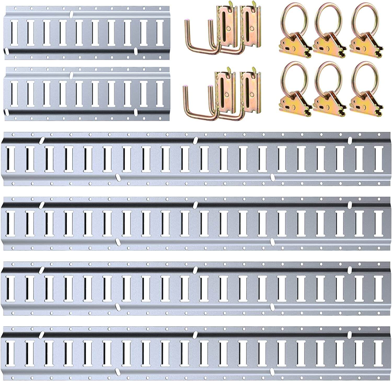 Trekassy E Track Tie-Down Rail Kit 5ft + 2ft- 18 Pieces / 16 Pieces
