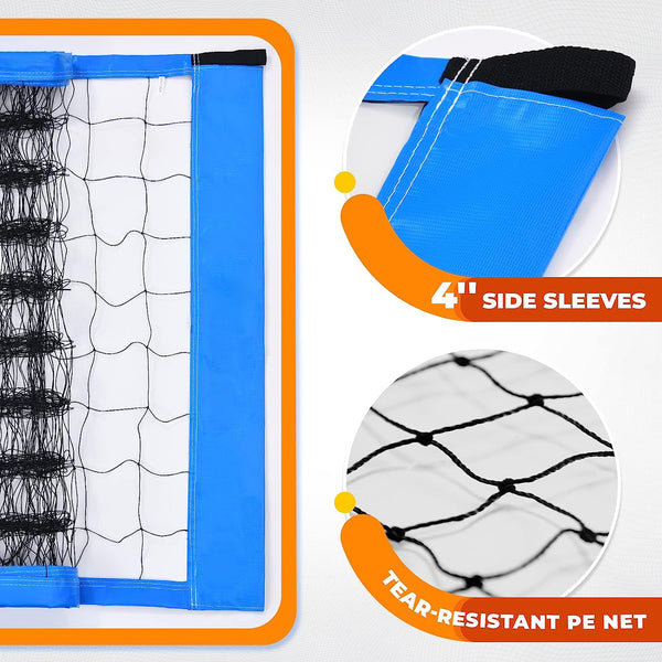 Patiassy Outdoor Portable Volleyball Net Set System for Backyard Trekassy