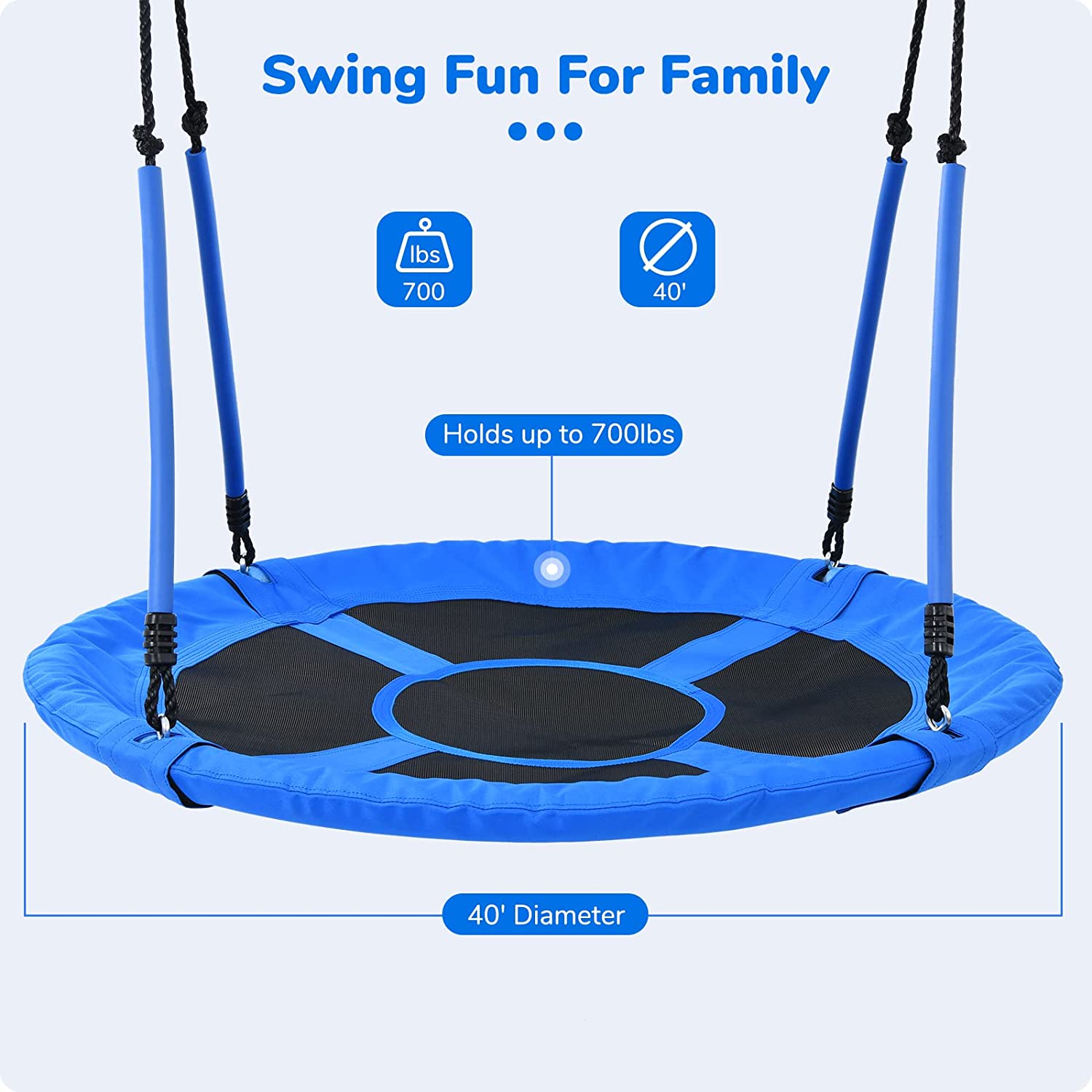 Trekassy 700lbs 40" Round Tree Swing with Handles for Kids