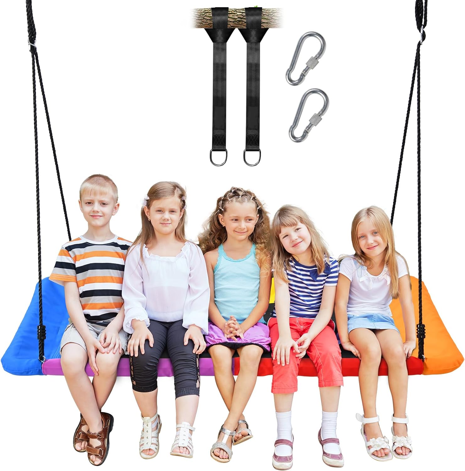 Trekassy Giant 60" Flying Platform Tree Swing Spider Web Spinner Swing 700lbs Blue
