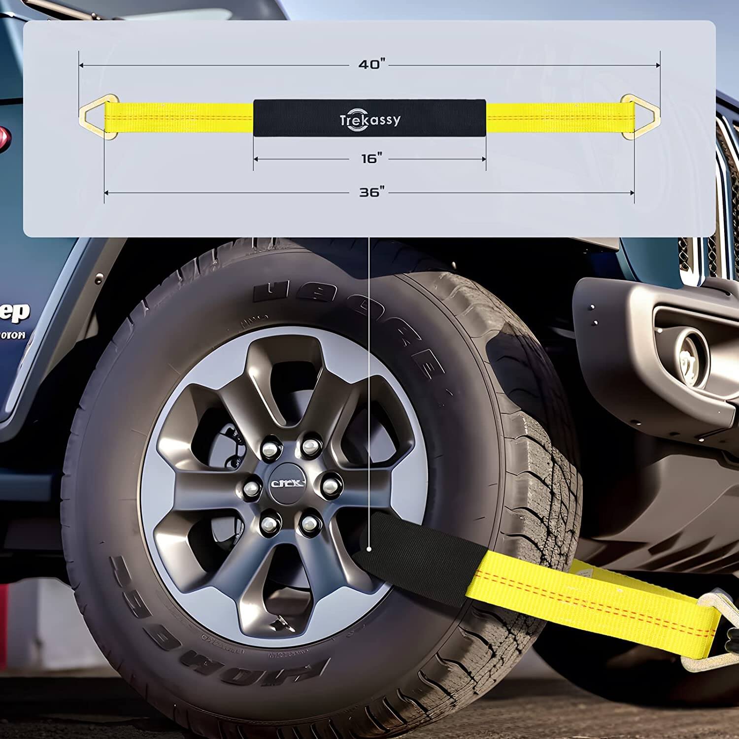 Trekassy Car Tie Down Straps for Trailers with J Hooks