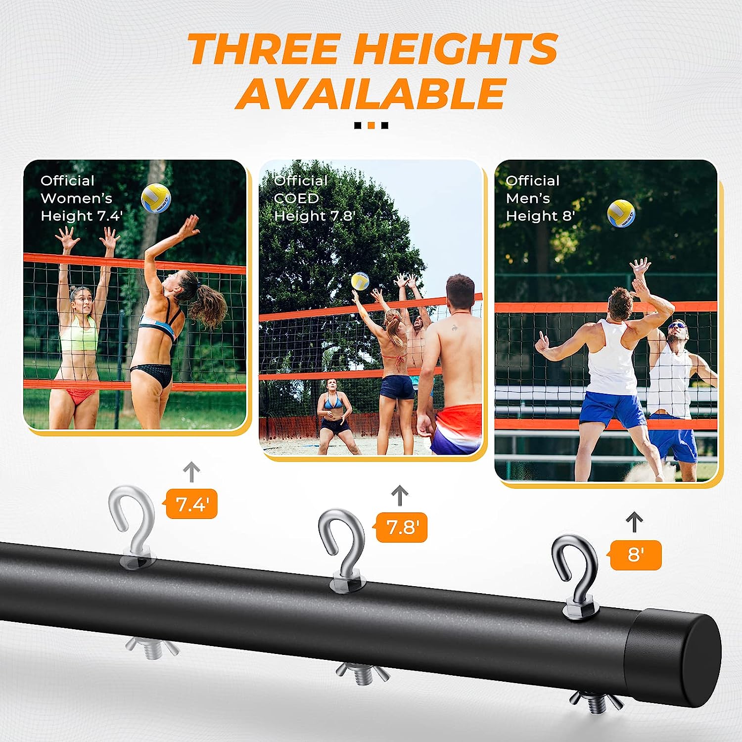Outdoor Portable Volleyball Net Set System for Backyard