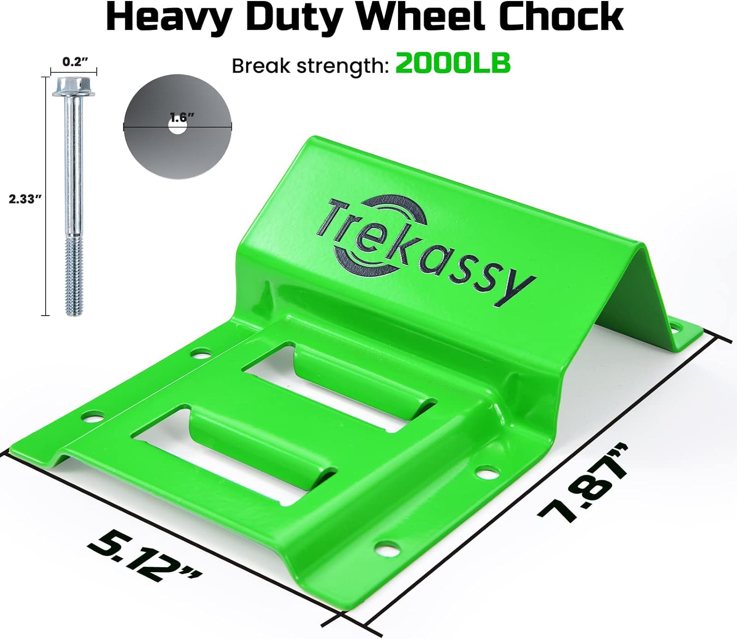 Trekassy Wheel Chock Tie-Down Kit, Heavy Duty E Track Trailer Tie Down Tire Straps for ATV, UTV, Lawn Mower- 2 Pack
