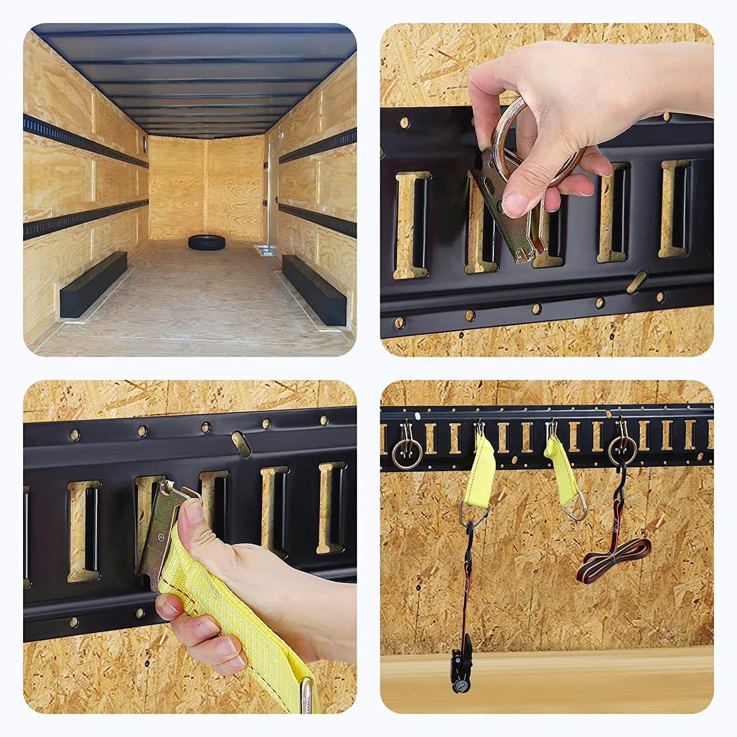 Trekassy 4 Pack 5ft E Track Rail Tie-Down Kit