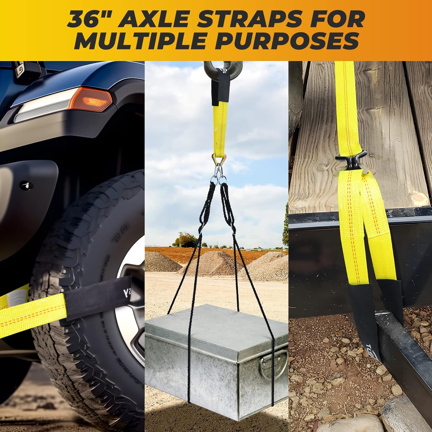 Trekassy 2”x 144” Car Tie Down Straps for Trailers Heavy Duty