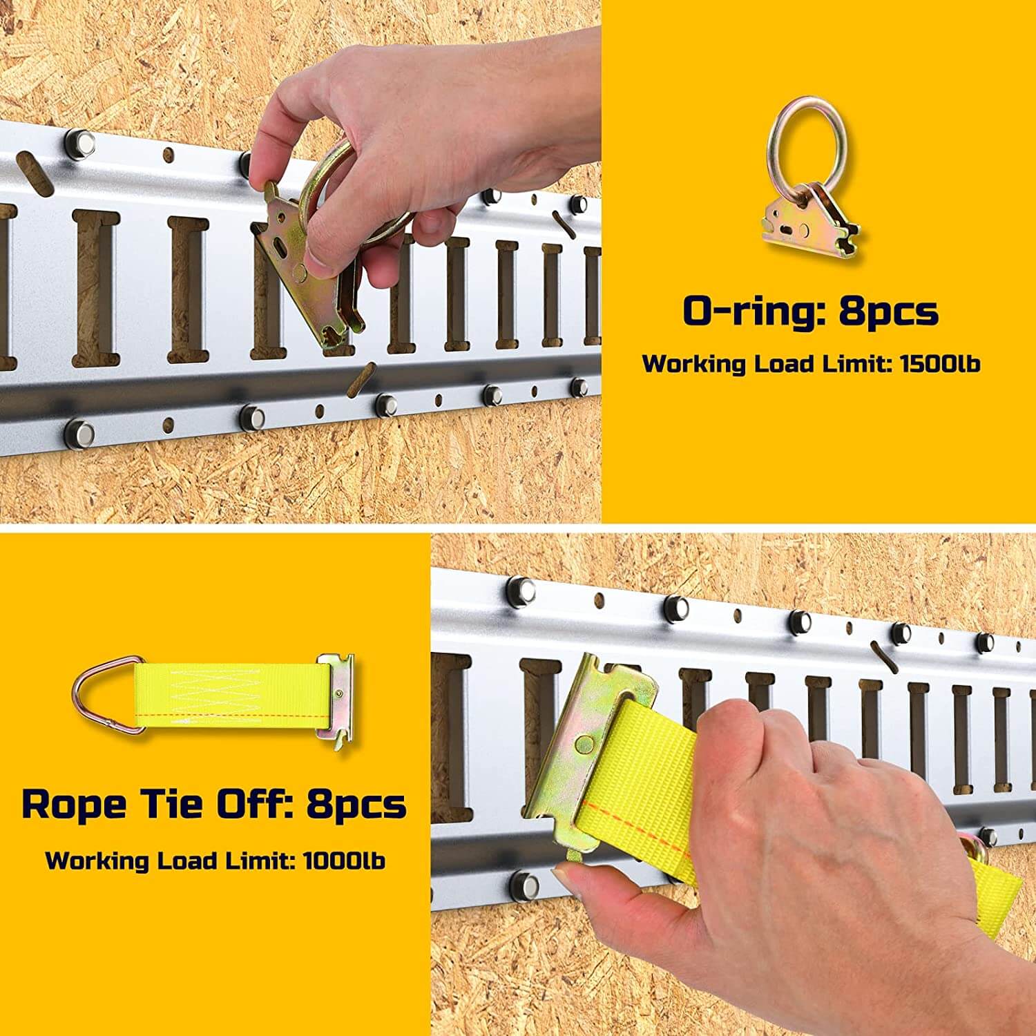 Trekassy 8ft Horizontal E-Track Tie-Down Rail Kit