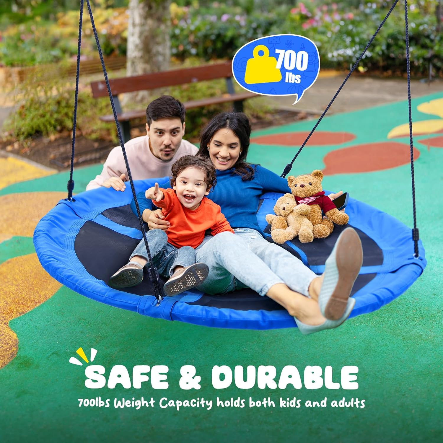 Trekassy 60" Saucer Tree Swing for Kids Adults 900D Oxford Waterproof
