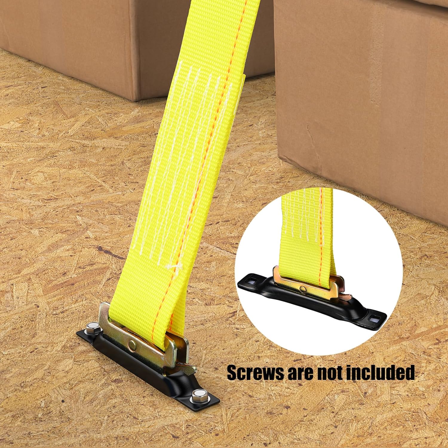 Trekassy 15ft E Track Ratchet Straps-4 Pack, 8 E-Track O-Rings and 6 Pack E-Track Single Slot, 18 PCS E Track Accessories Set for Trailers