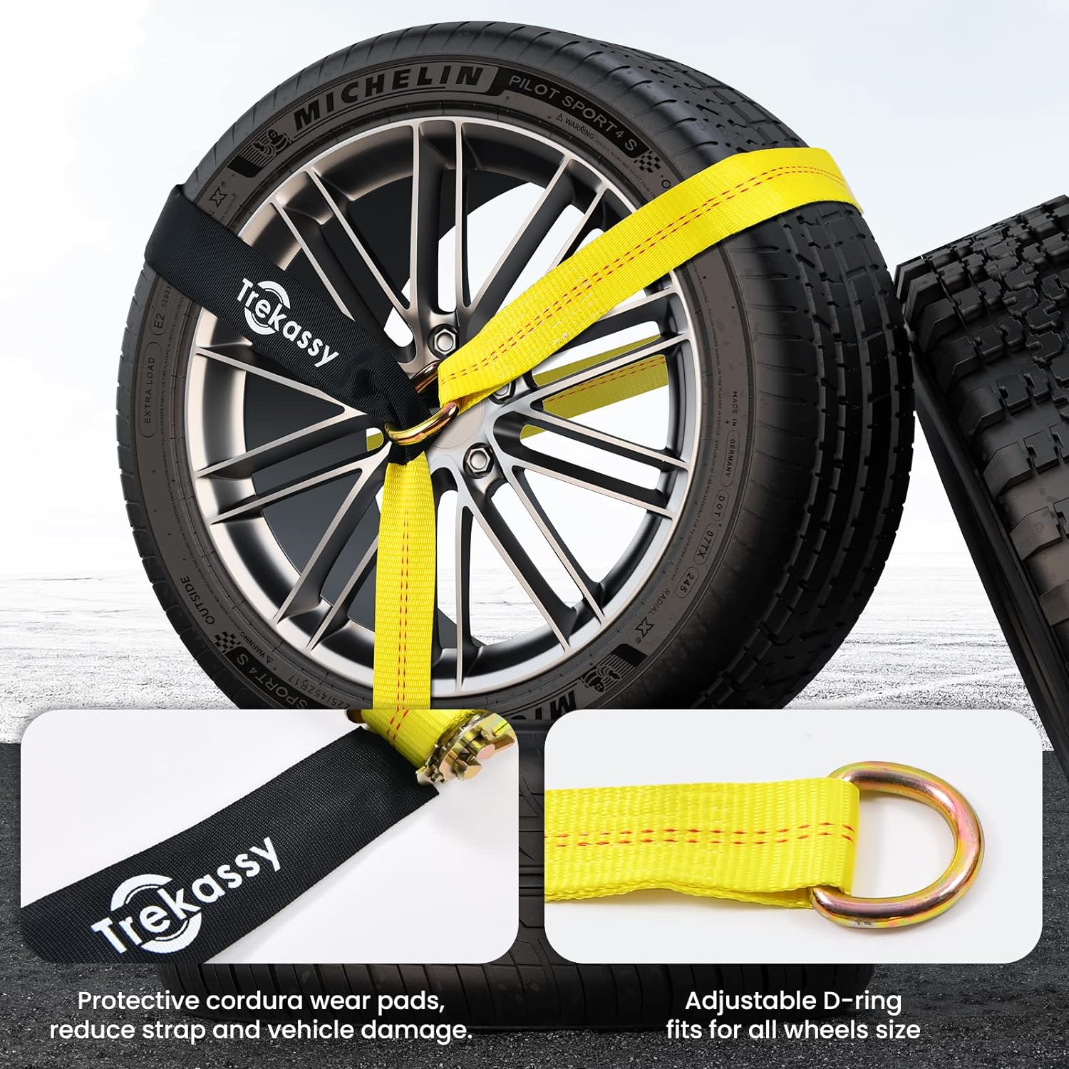 Trekassy 2”x 144” Car Tie Down Straps for Trailers Heavy Duty