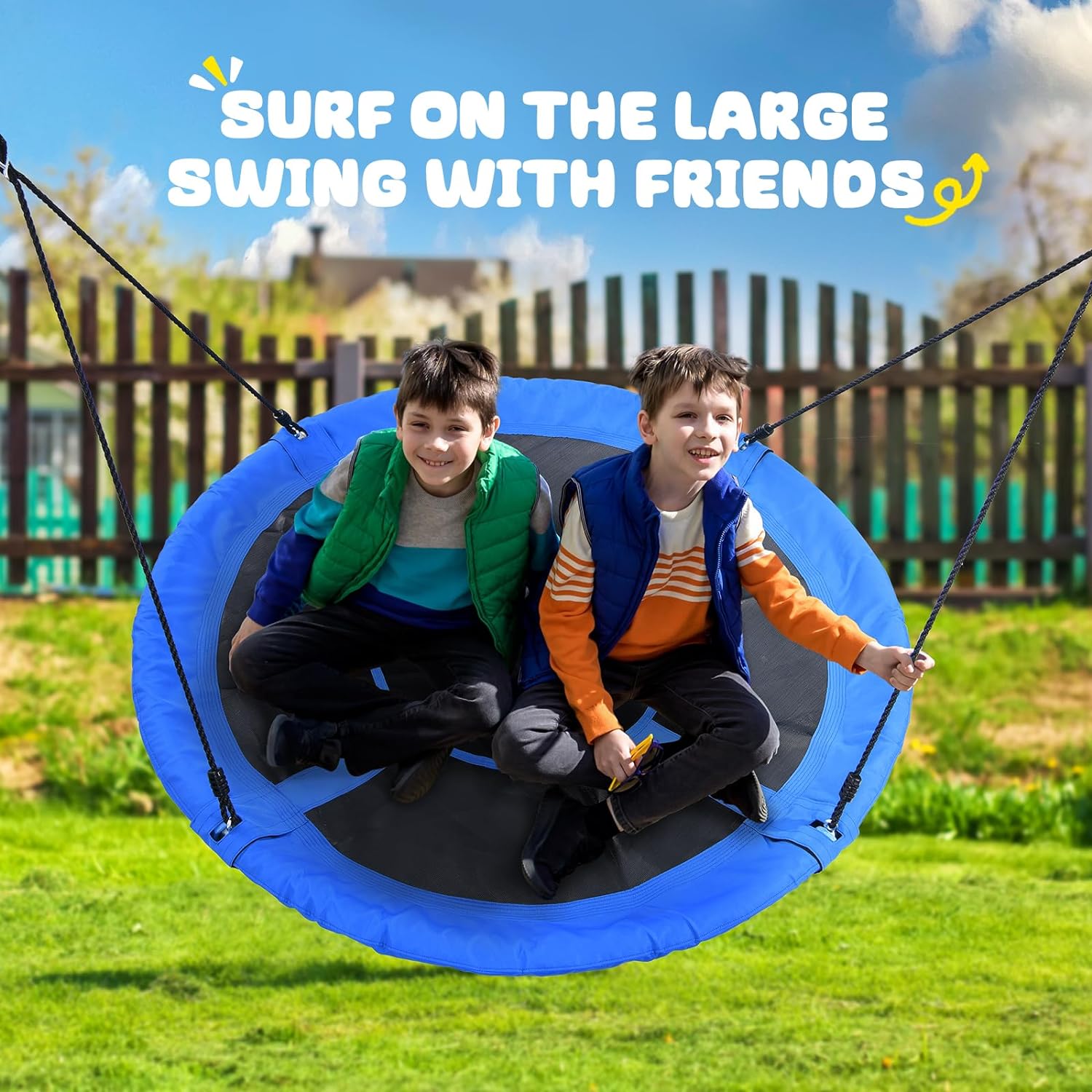 Trekassy 60" Saucer Tree Swing for Kids Adults 900D Oxford Waterproof