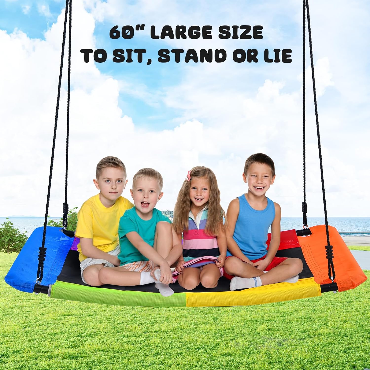 Trekassy 440lbs Heavy Duty A-Frame Metal Swing Stand with 60" Large Platform Swing