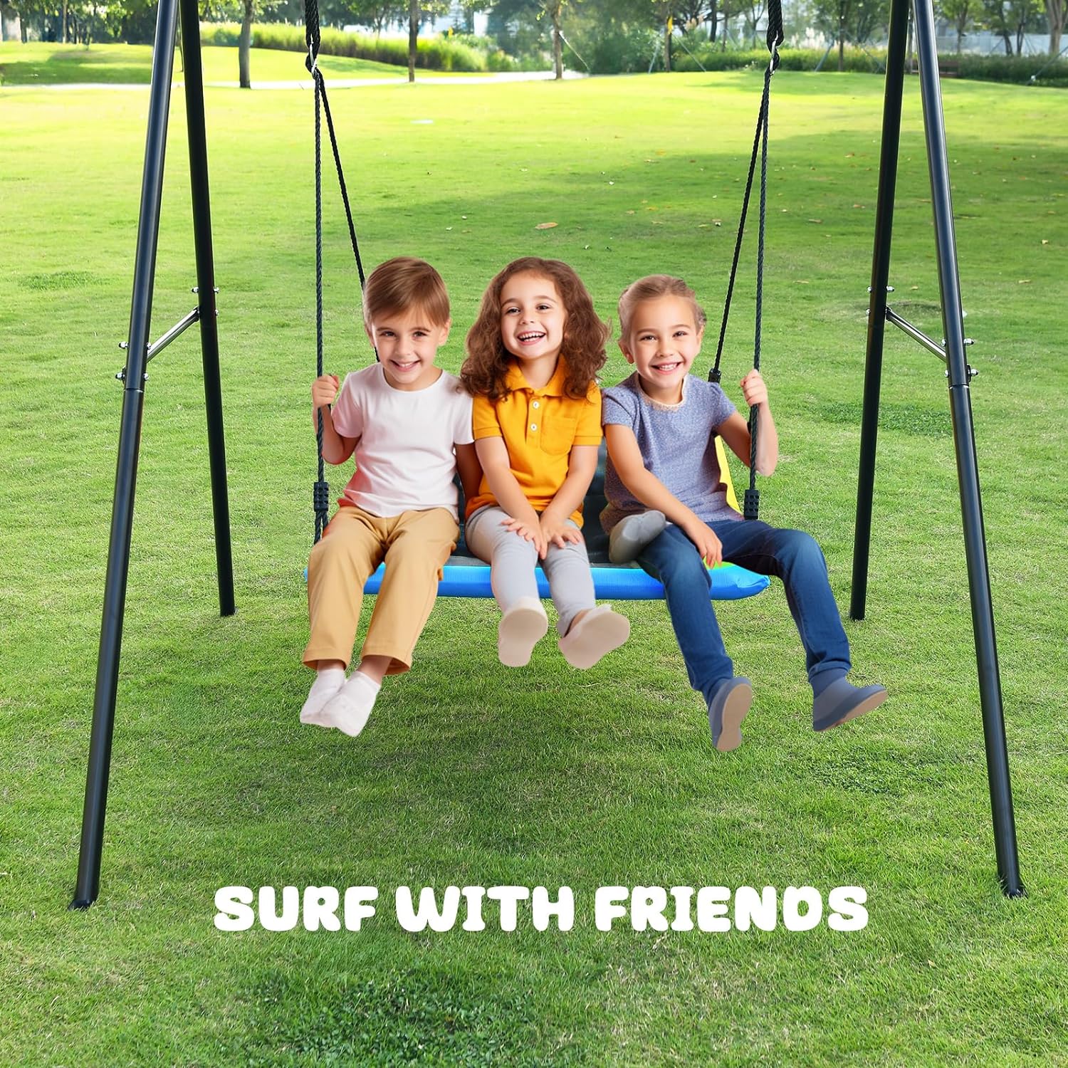 Trekassy 440lbs Heavy Duty A-Frame Metal Swing Stand with 60" Large Platform Swing