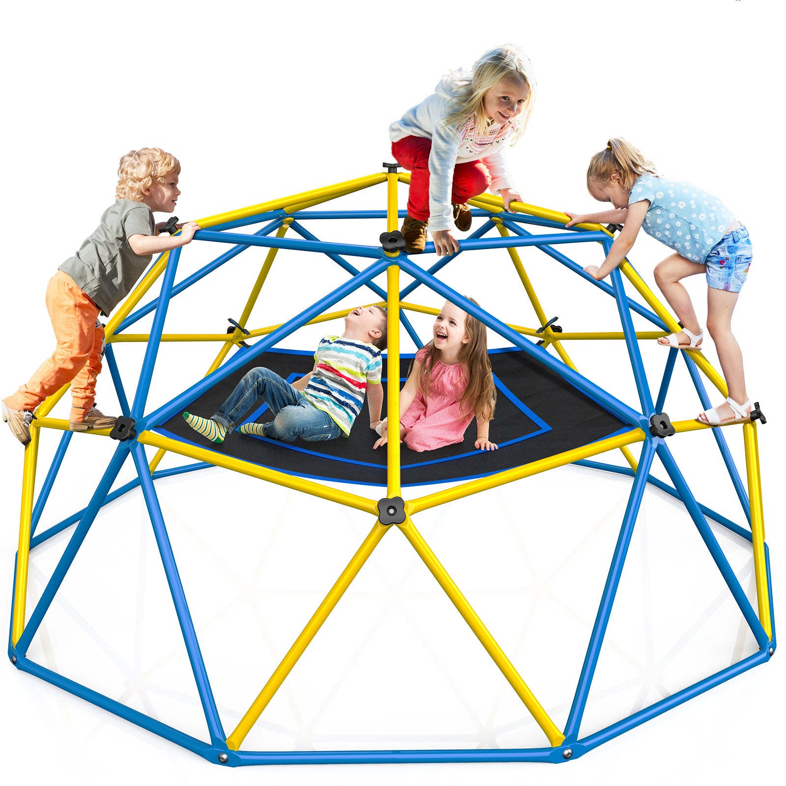 10ft Climbing Dome with Canopy, Jungle Gym for Kids