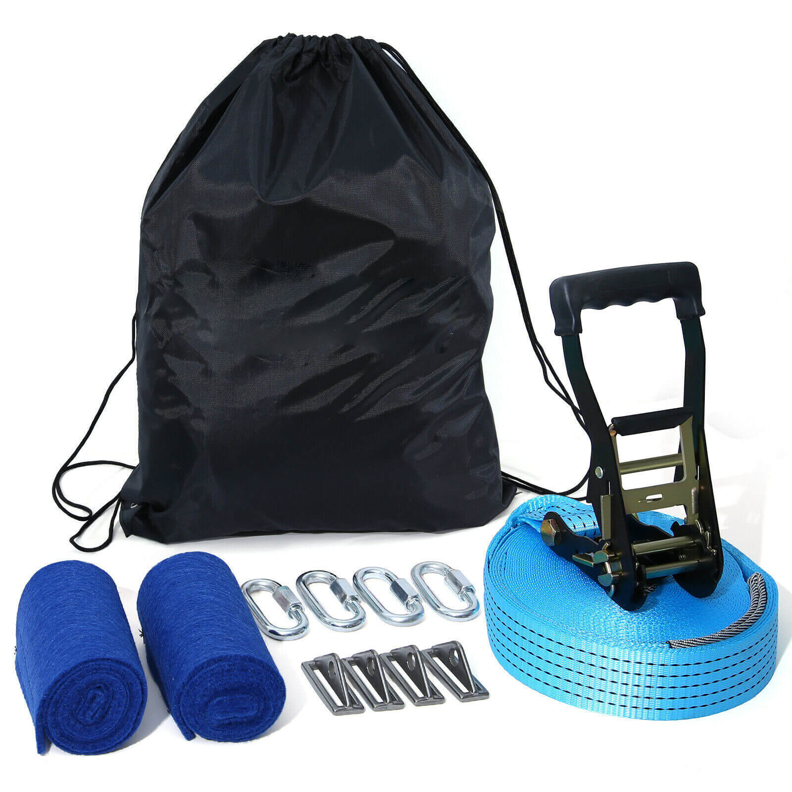 300lbs Weight Capacity 50ft Ninja Line Slackline with Tree Protectors