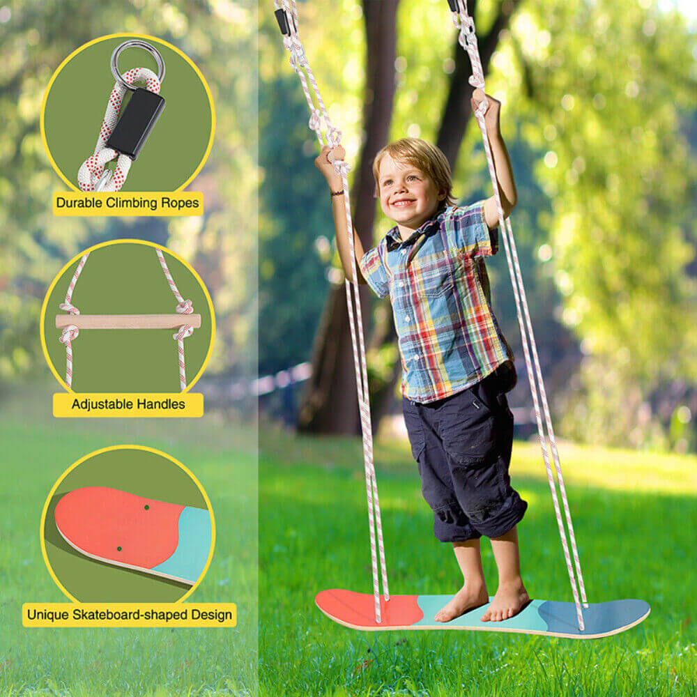 45FT Skateboard Swing Kids Swing Great for Tree Swing Set Backyard