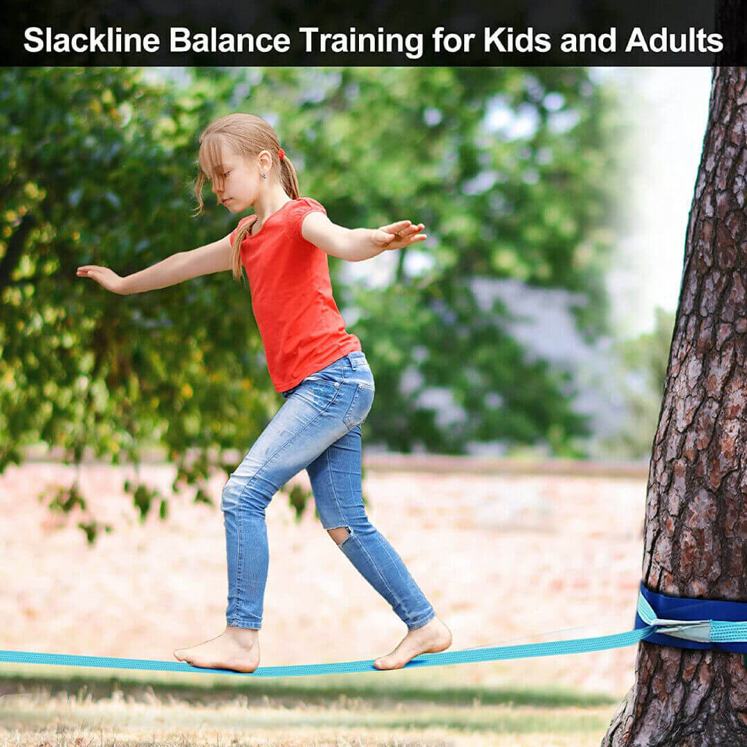 300lbs Weight Capacity 50ft Ninja Line Slackline with Tree Protectors