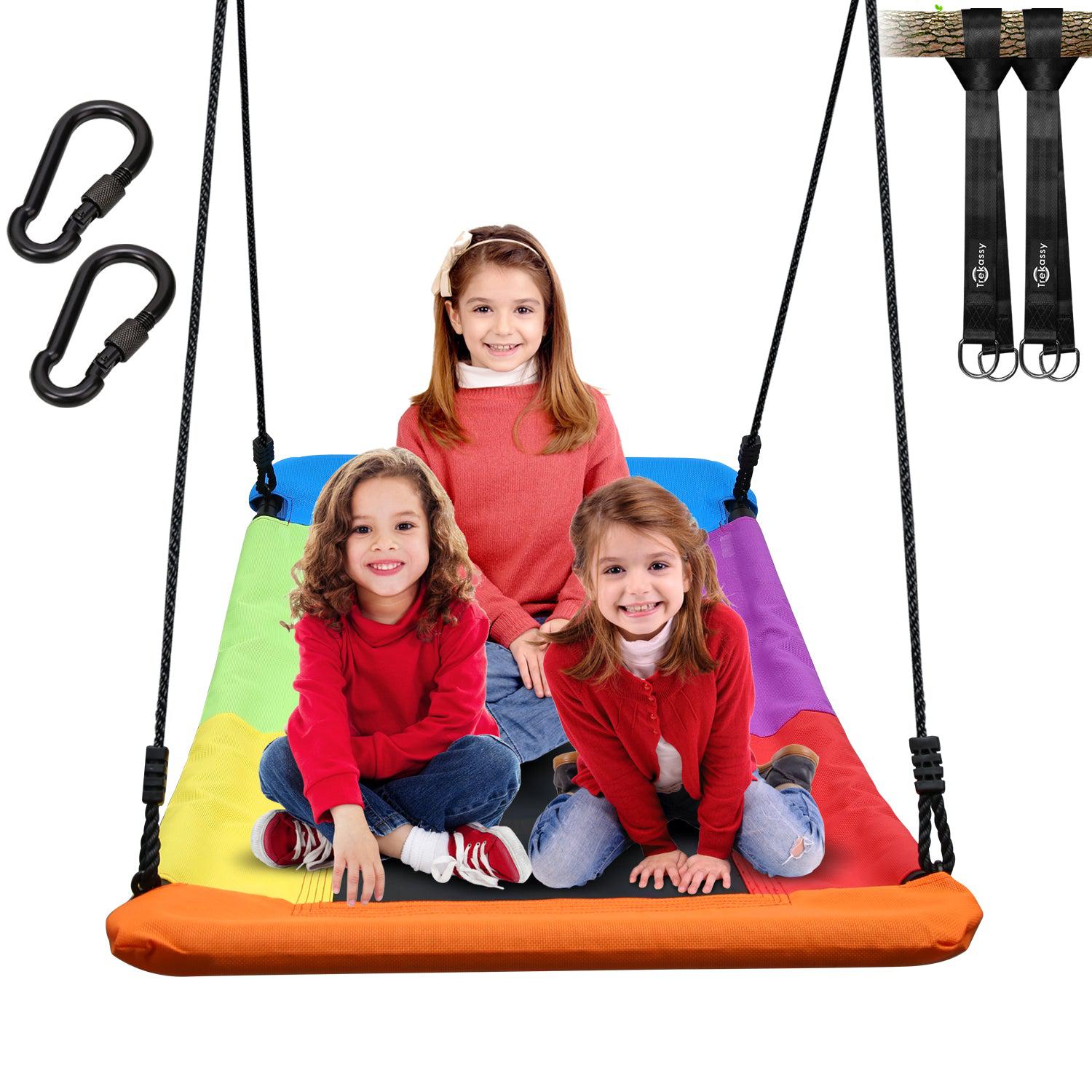Trekassy 700lb Giant 60" Skycurve Platform Tree Swing Rainbow