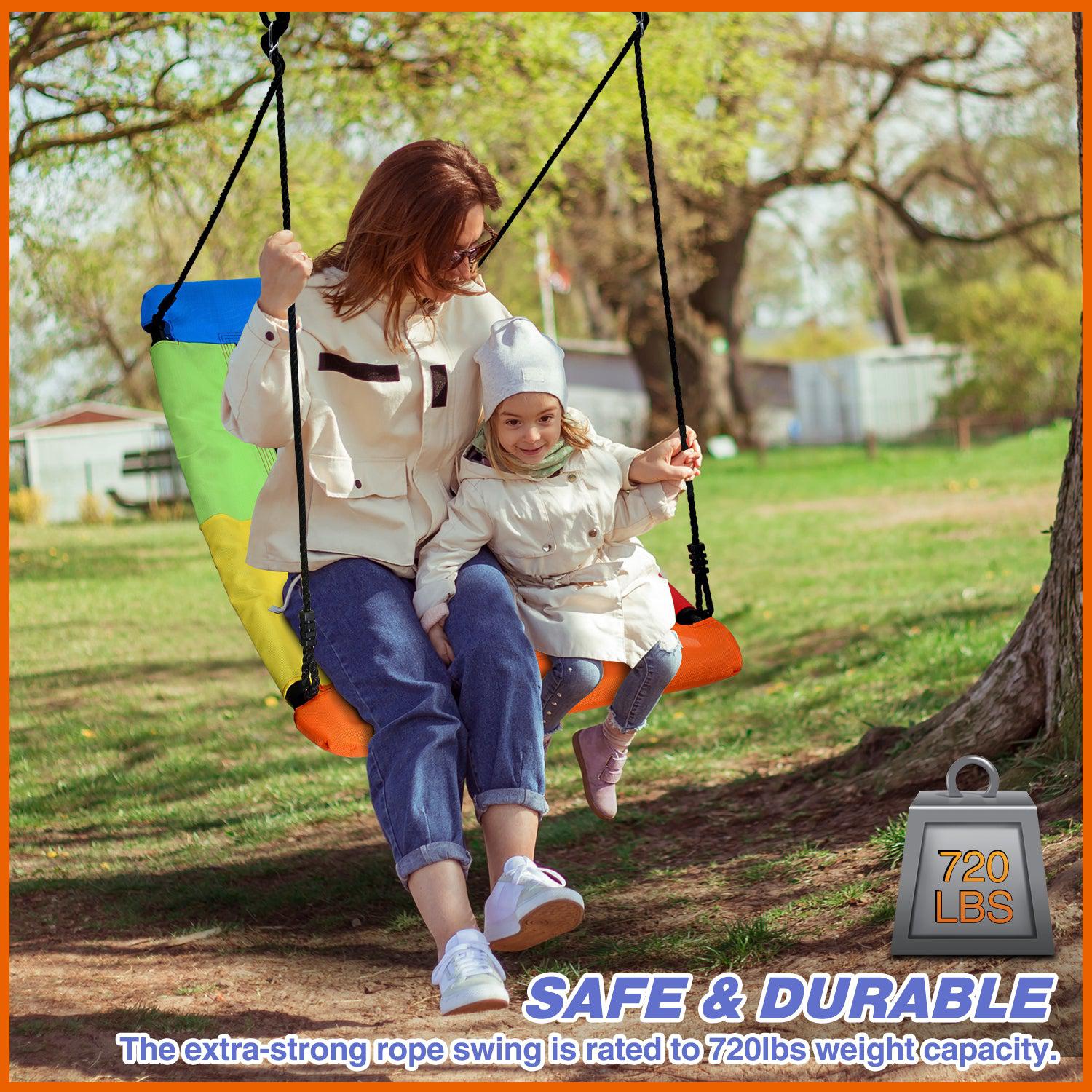 Trekassy 700lb Giant 60" Skycurve Platform Tree Swing Rainbow