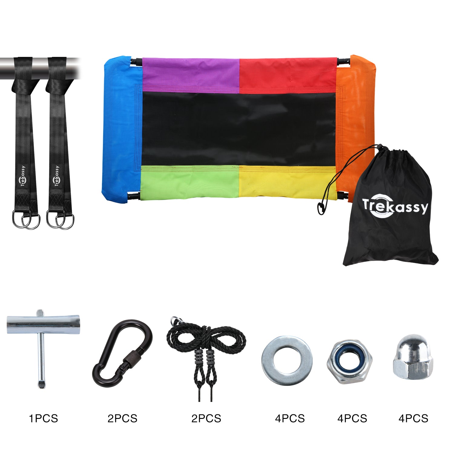 Trekassy 700lb Giant 60" Skycurve Platform Tree Swing Rainbow