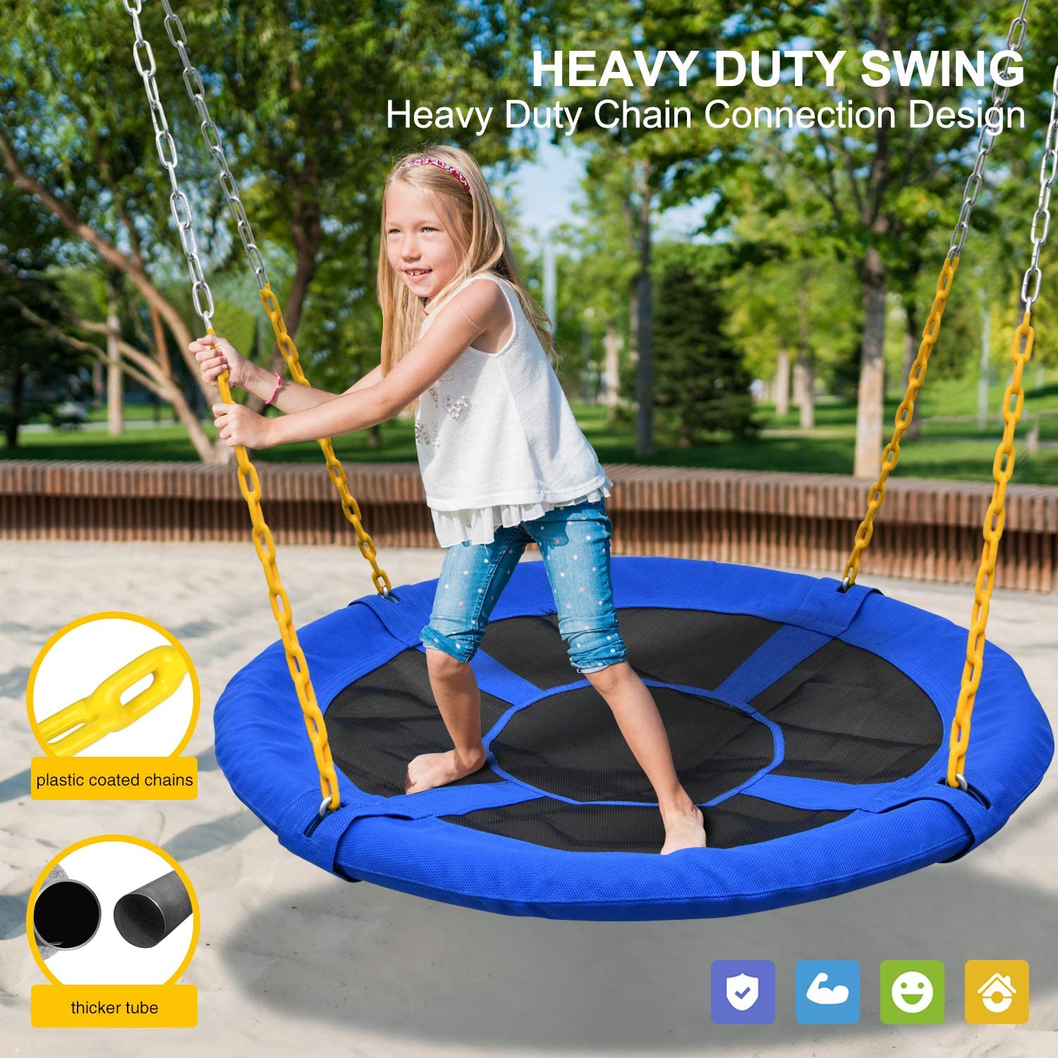 Trekassy 1000lbs 40" Saucer Tree Swing blue