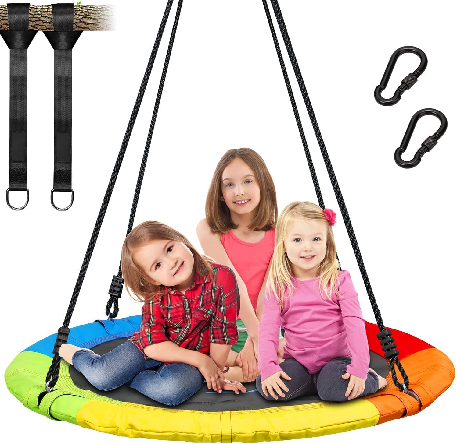 Giant 40" Flying Saucer Tree Swing Spider Web Spinner Swing 700lbs.