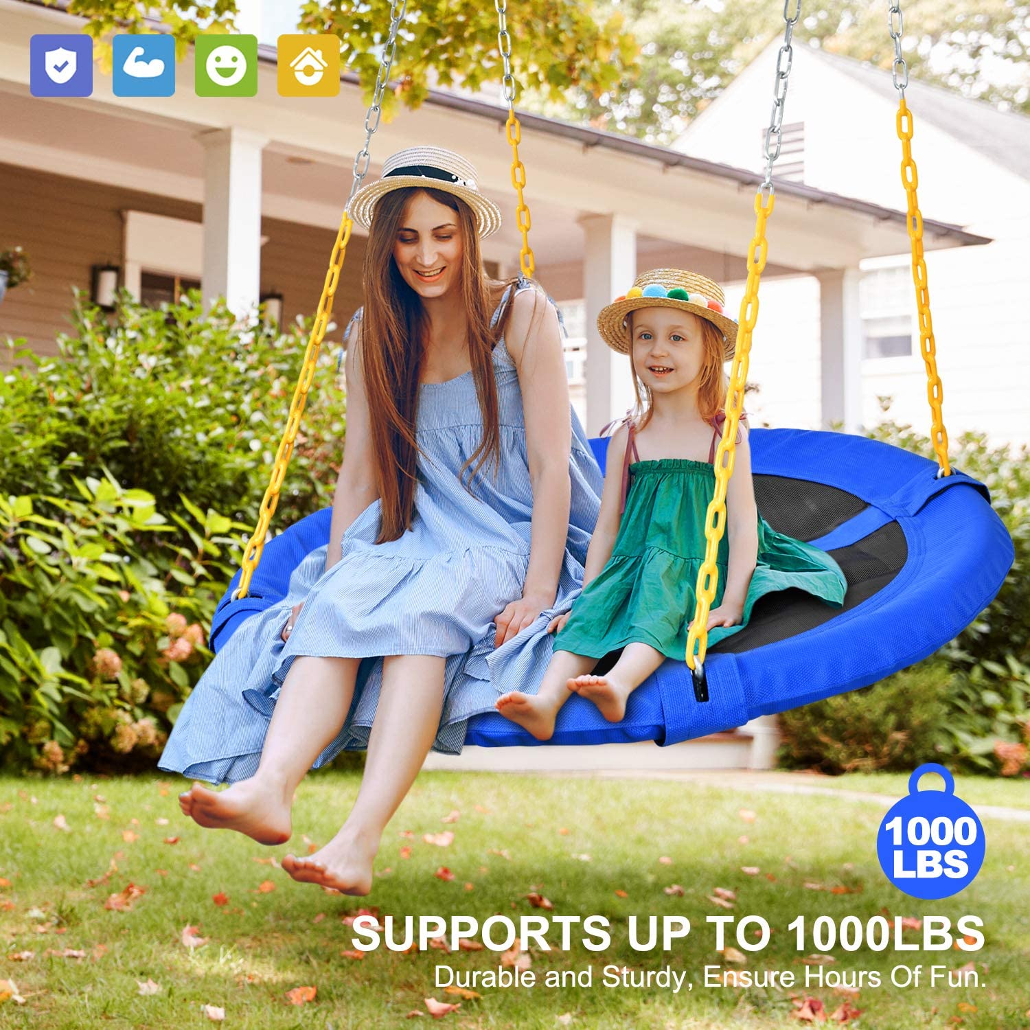 Trekassy 1000lbs 40" Saucer Tree Swing blue