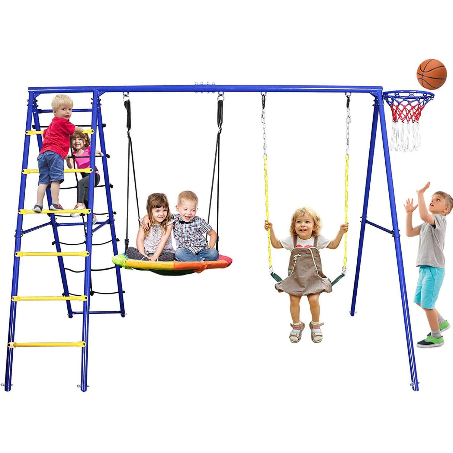 Metal Swing Sets 440lbs with Heavy Duty Swing Frame.