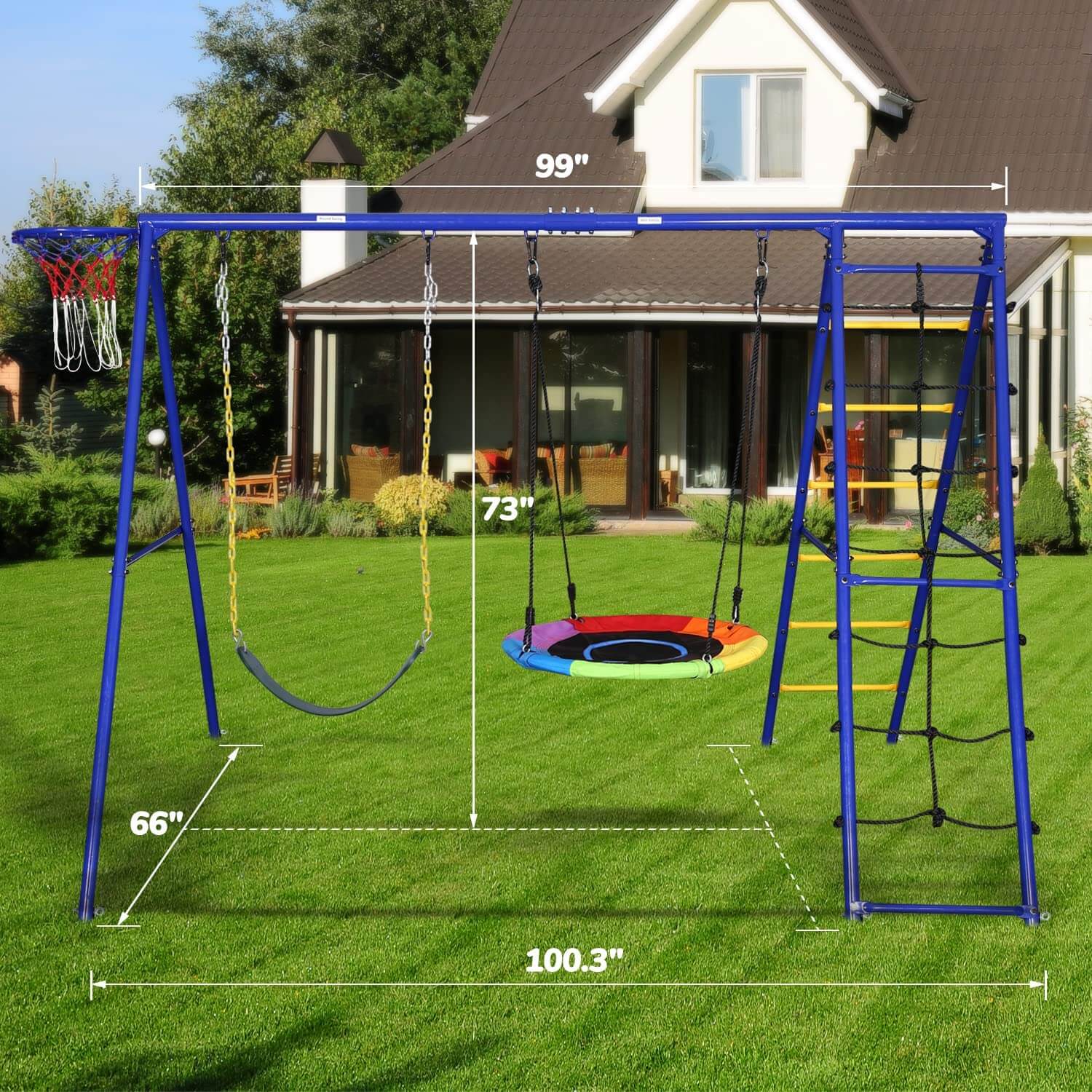 Metal Swing Sets 440lbs with Heavy Duty Swing Frame.