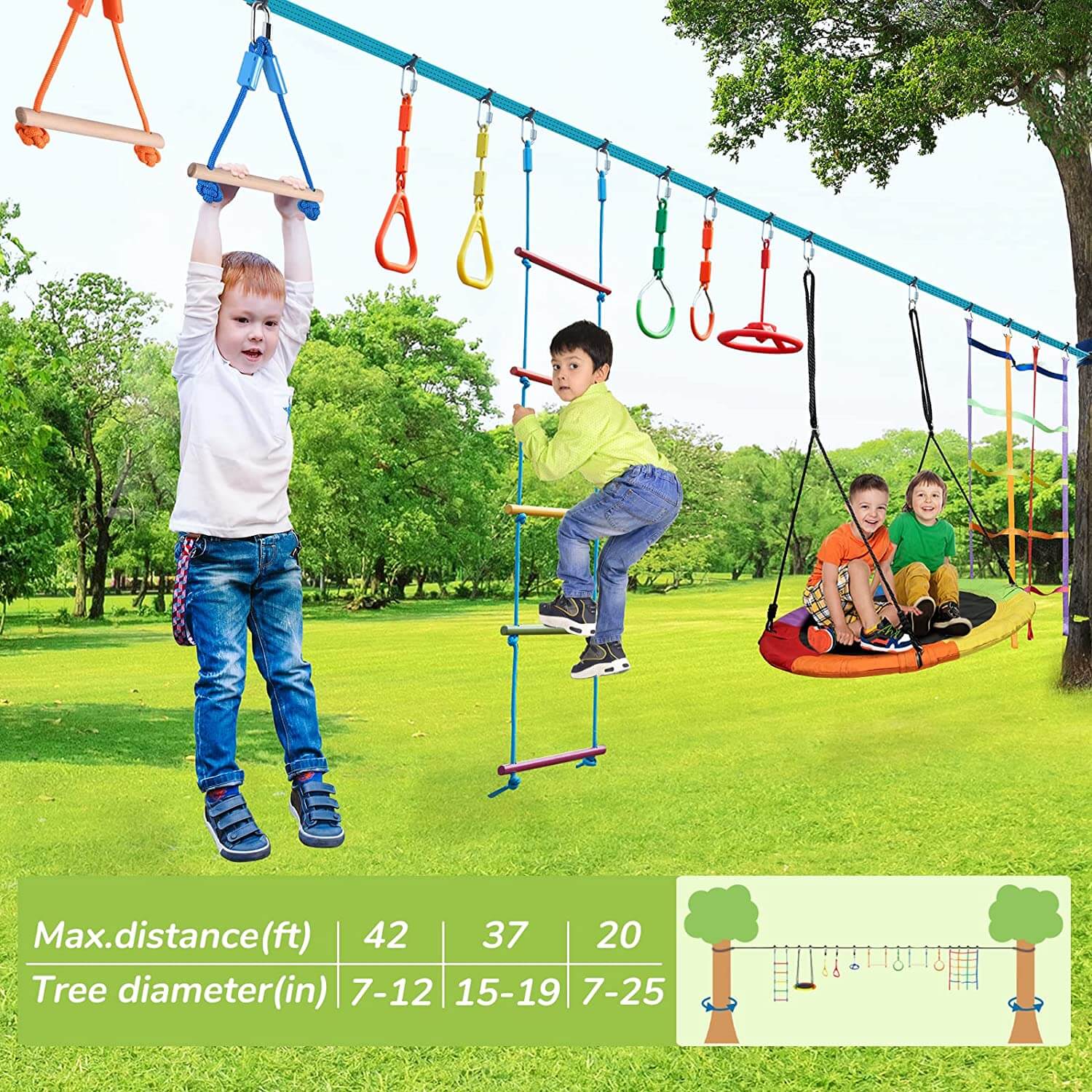 Ninja Warrior Obstacle Course Max Distance