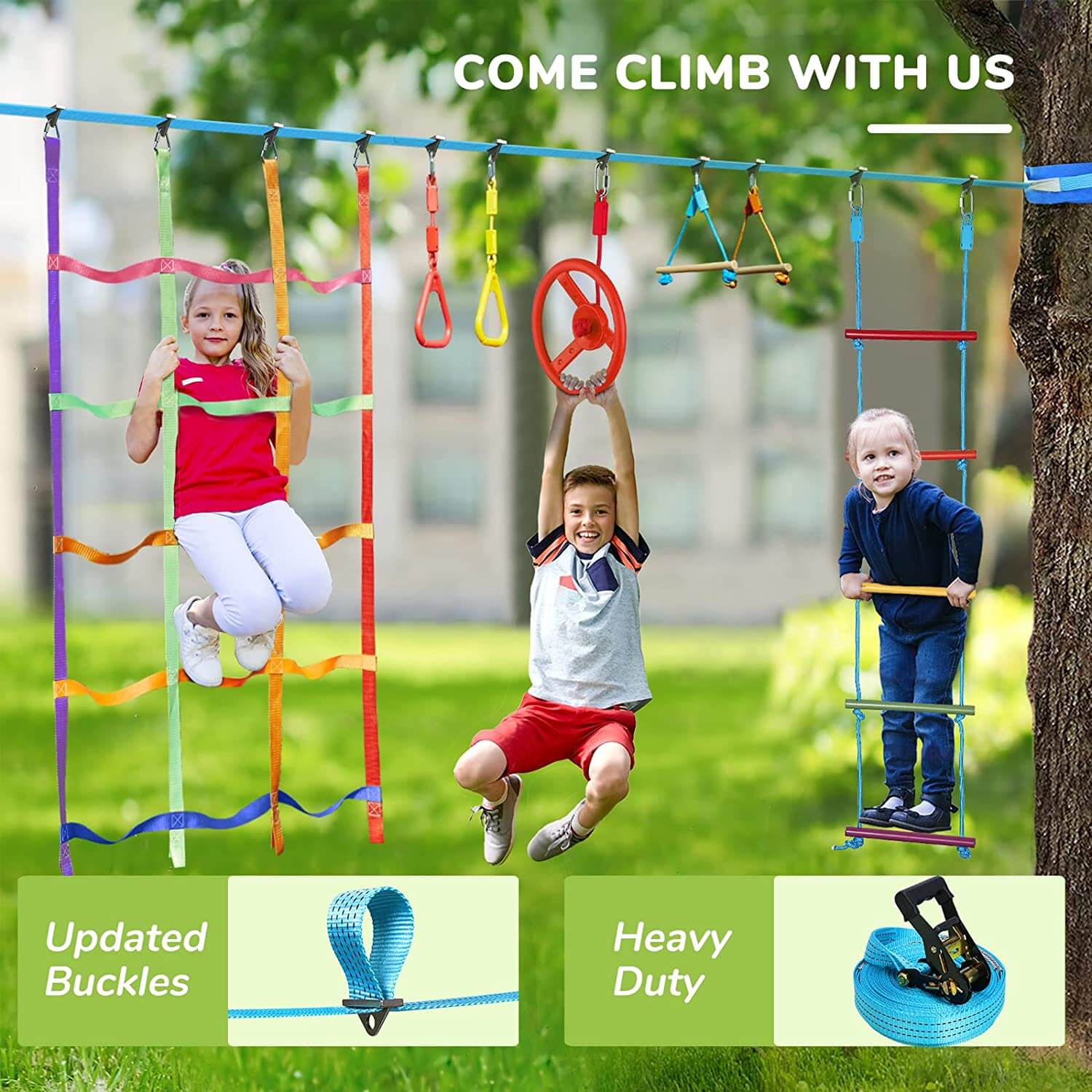 Ninja Warrior Obstacle Course with Monkey Bars
