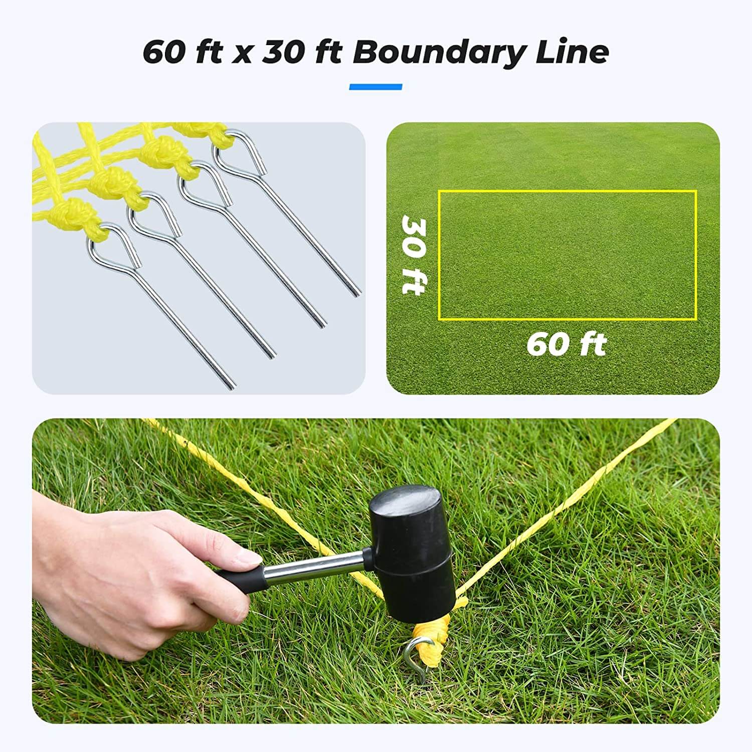 Patiassy Portable Volleyball Net Set System - Adjustable Height Steel Poles, PU Volleyball with Pump