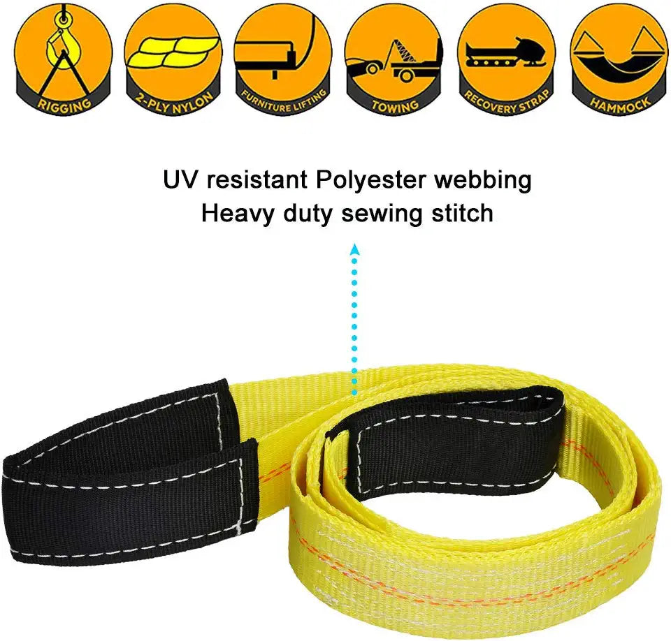 2 Pack 6' x 2" Lift Sling Straps 10,000lbs Max Vertical Break Strength Capacity