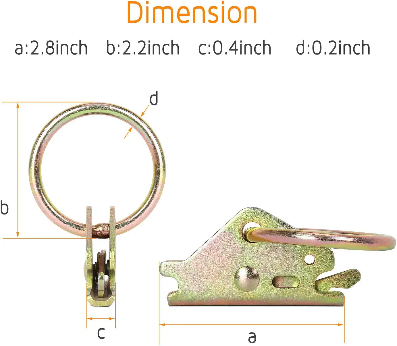 Trekassy E-Track Tie Down Kit, 8 O-Ring Anchors and 8 Rope Tie Offs