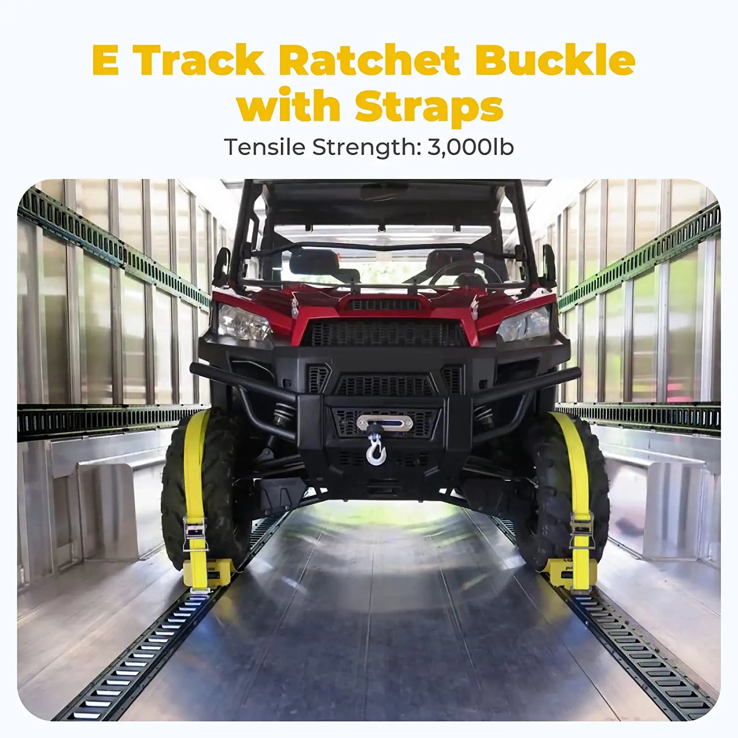 Trekassy E Track Tie-Down Kit - 12 Pieces: 4 Pack E-Track Rails & 8 E Track Tie-Down Accessories for Truck Bed, Trailers