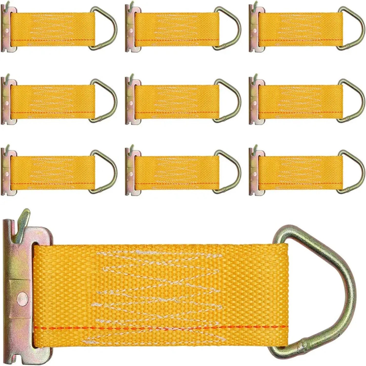 Trekassy 10 Pack E Track Rope Tie Offs, 2" x 6" E-Track Tie-Down Straps with D Ring.