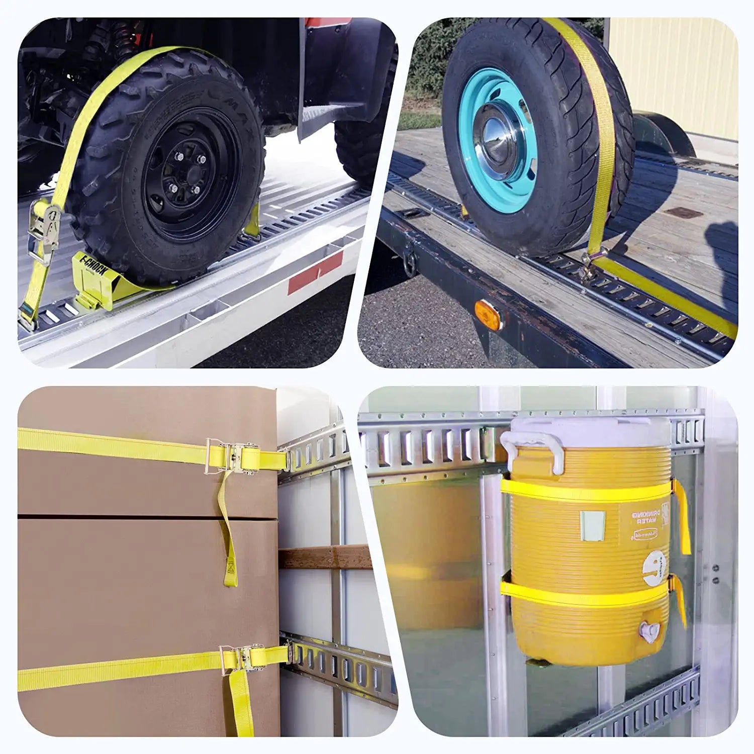 E Track Tie-Down Kit - 18 Pieces: 8 Pack E-Track Rails & 10 E Track Tie-Down Accessories