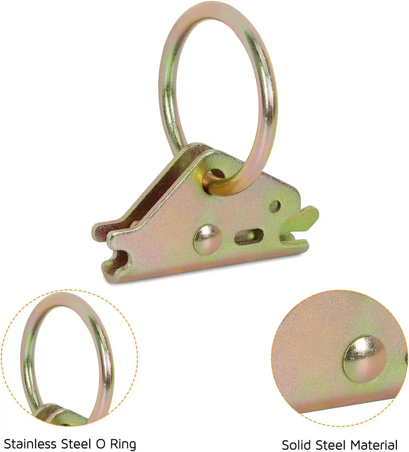Trekassy 6 E-Track Tie-Down Rail Kit, 5ft Horizontal E Track Rails and 6 Steel O-Ring Anchors for Trailers.