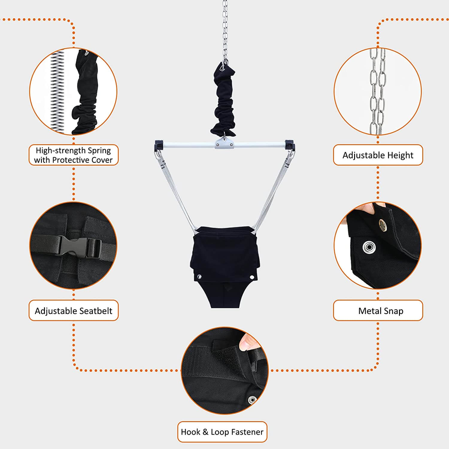 Upgraded 2 in 1 Baby Jumper and Toddler Swing with Foldable Stand