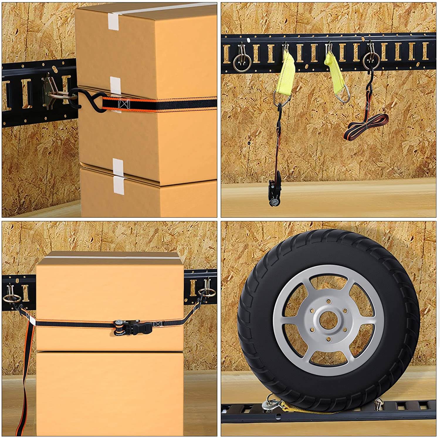 Trekassy 8ft Horizontal E-Track Tie-Down Rail Kit for Truck Bed, Trailers