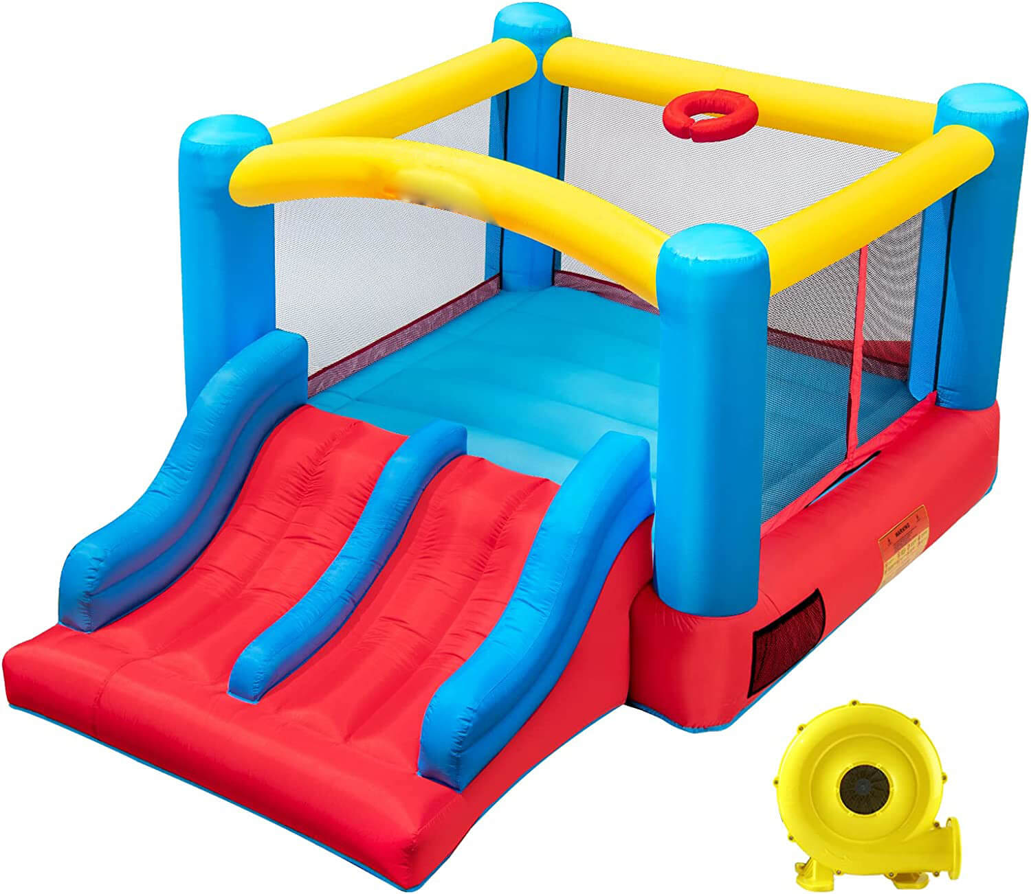 Indoor Outdoor Inflatable Bounce House with Blower for 3-10 yr Kids